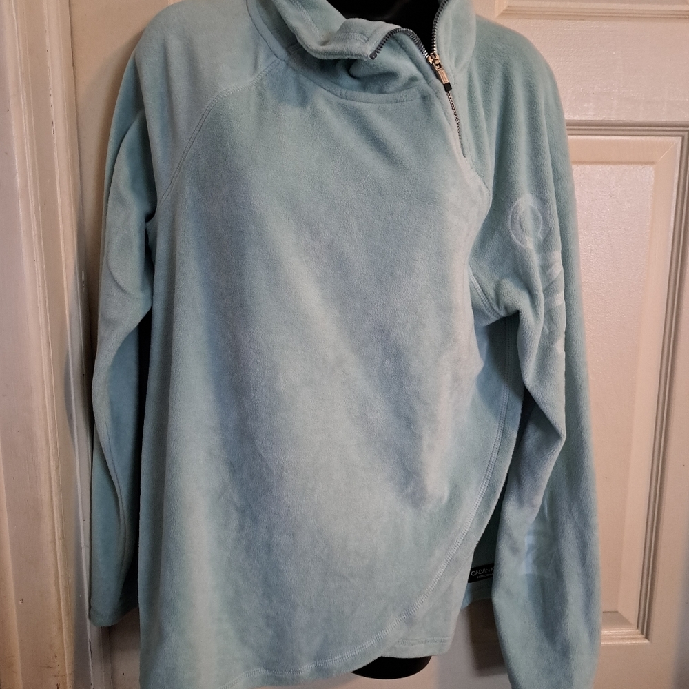 Calvin Klein Light Blue Fleece Quarter-Zip Pullover